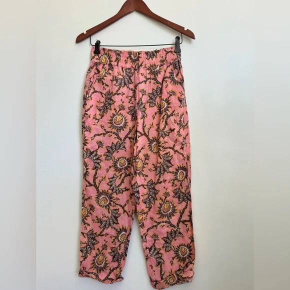 A.L.C. Henry Print Linen Pants pink pattern